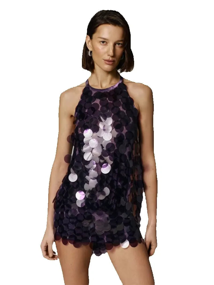 Étoile Sequin Halter Mini Dress