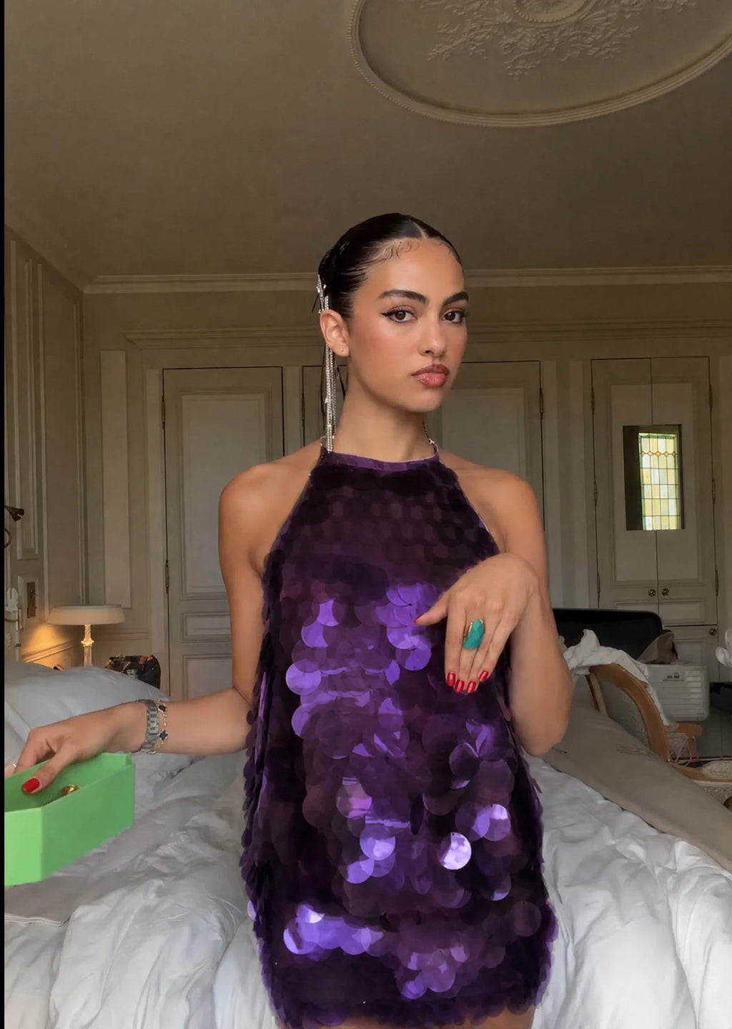 Étoile Sequin Halter Mini Dress