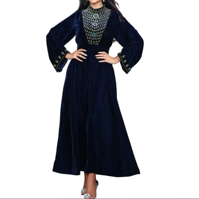 Noir Velvet Crystal Dress