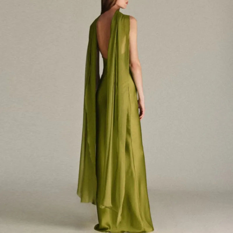 Riviera Halter Satin Gown