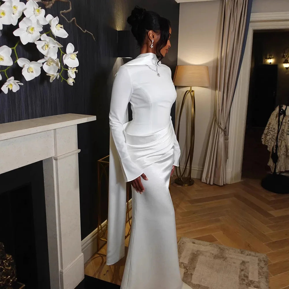 Grace Draped Satin Gown