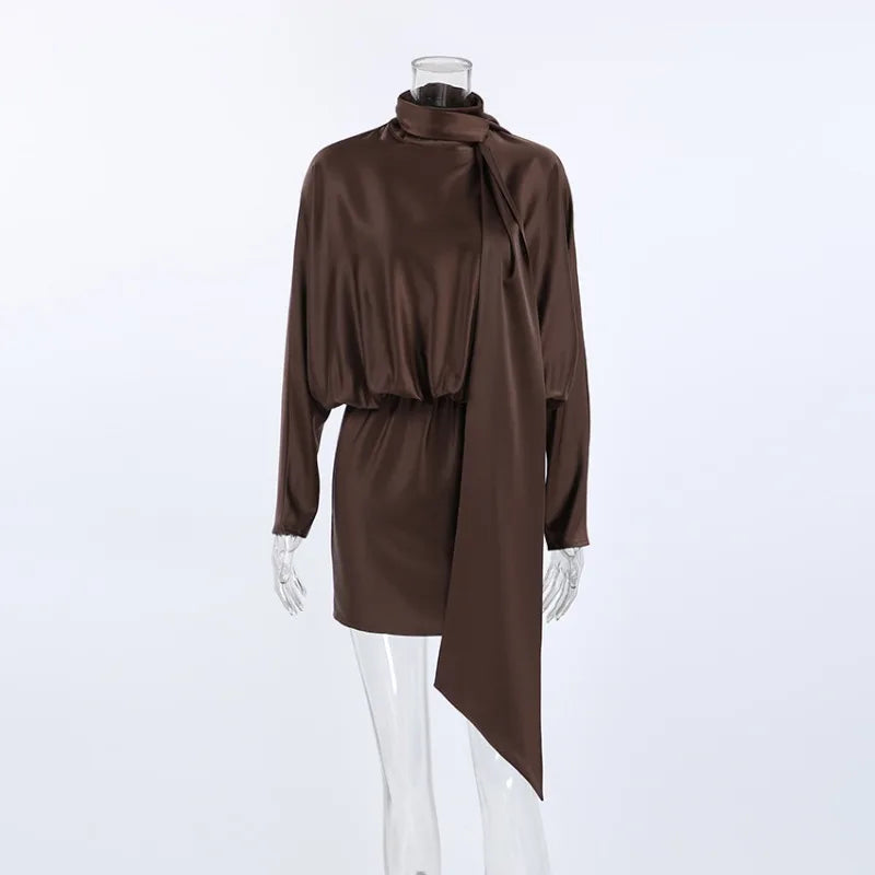 Lumière Satin Scarf Mini Dress
