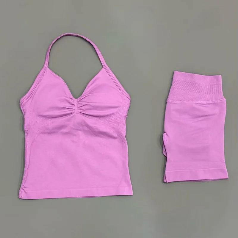 Halo Halter Shorts Set