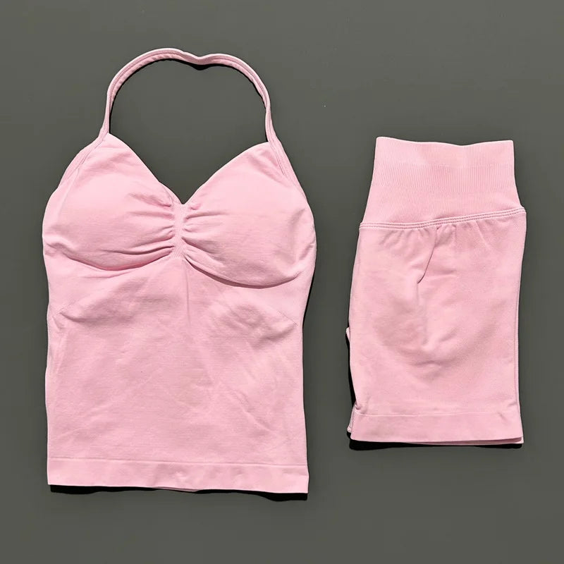 Halo Halter Shorts Set