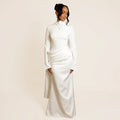Grace Draped Satin Gown